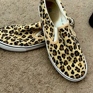 Leopard slip ons womens